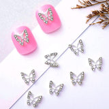 10 Pezzi Lega Farfalla Ciondoli per Unghie Metallo Pietre Ciondolo per Nail Art per Diamanti Unghie Gemme Gioielli per Unghie Decorazioni artistiche Creazione di Gioielli per Unghie