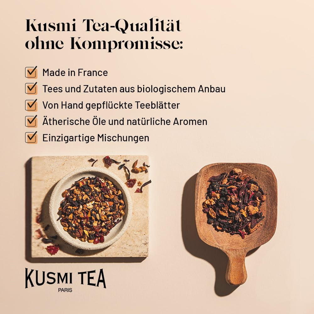 Kusmi Tea - Confezione da 2 - Tè Verde al Gelsomino - Miscela di Tè Verde al Gelsomino Biologico - Tè Verde 100% Biologico - Può essere consumato caldo o freddo - 2X20 bustine di tè