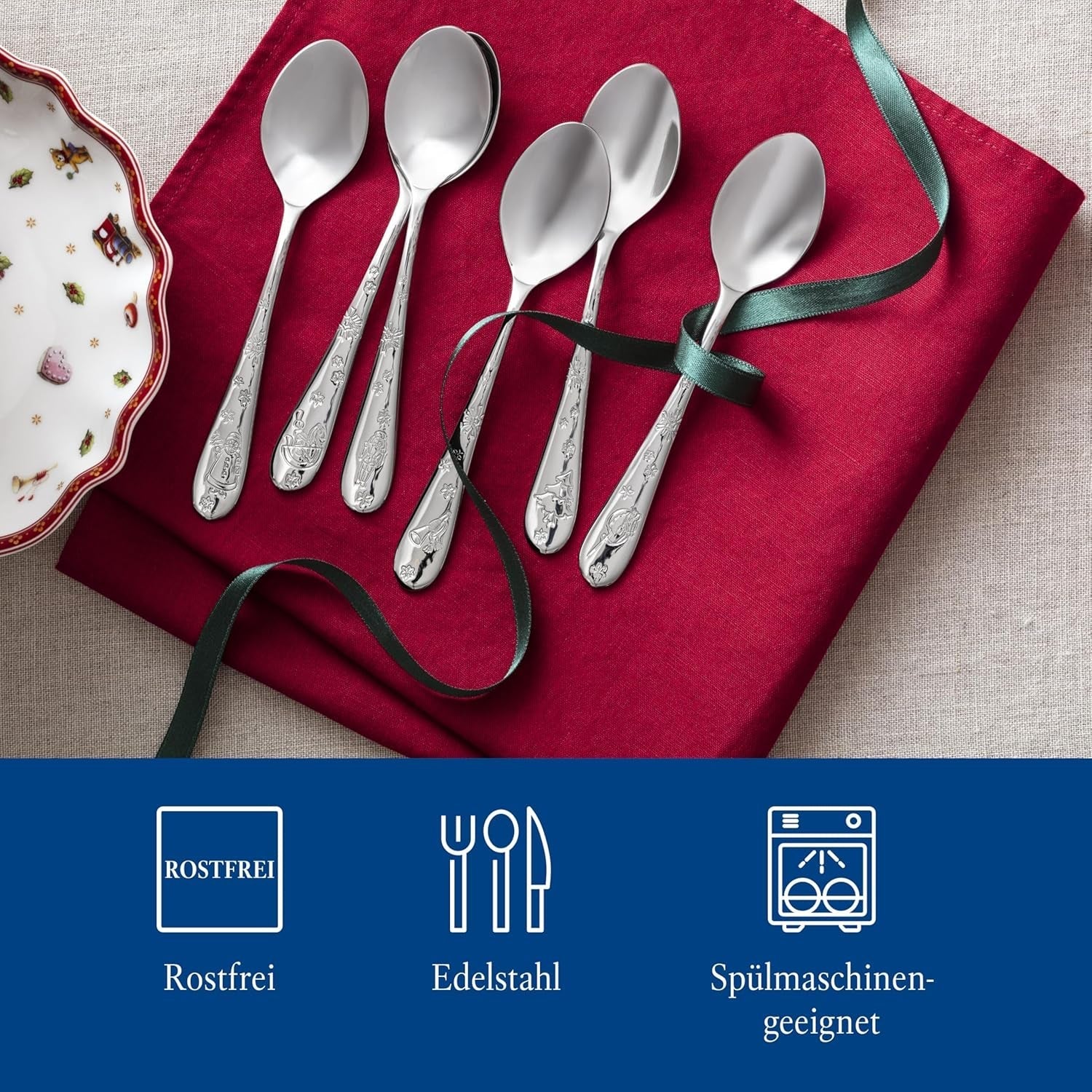 Villeroy & Boch - Toy'S Delight set cucchiaini caffè 6 pezzi Silver Platinum, lavabili in lavastoviglie Kitchen Naty Shop