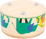 Janod - Gioia Drum - Tamburo in legno + tamburo FSC - Giochi di ruolo e prima educazione musicale - Acquerello - Dai 18 mesi, J07650 Bebe Toys Naty Shop