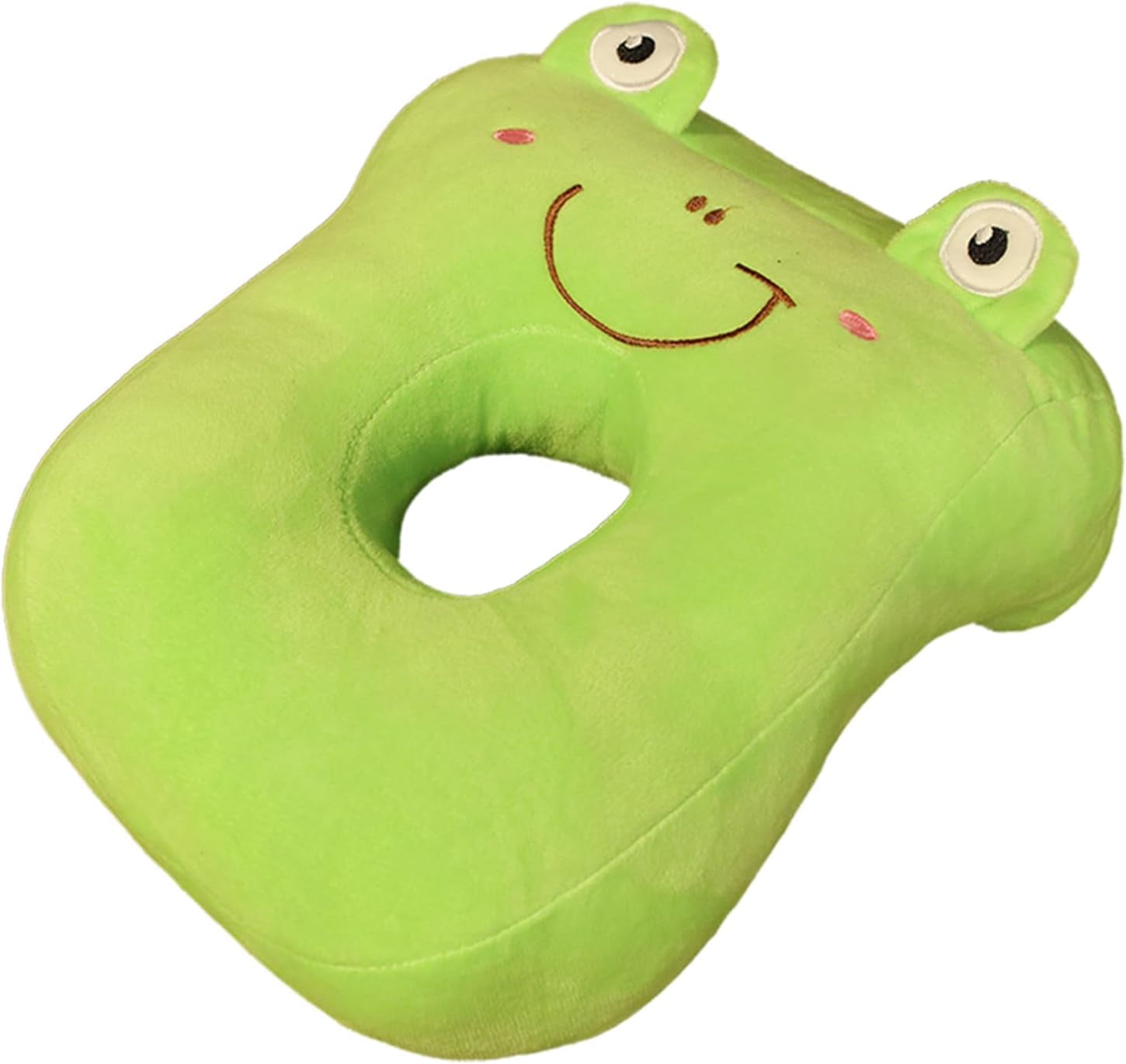 Cuscino per dormire da ufficio in cotone memory, carino per le orecchie, morbido cuscino per dormire, per dormire sul lato, per donne, ragazze, bambini (gattino grigio) Cuscini ortopedici cervicali Naty Shop Green Frog