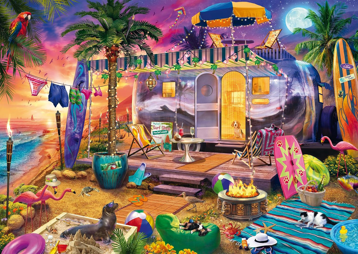 Schmidt Spiele 58573 Jeff Haynie, Mit Dem Wohnwagen Am Meer, puzzle 1000 pezzi Puzzle Naty Shop