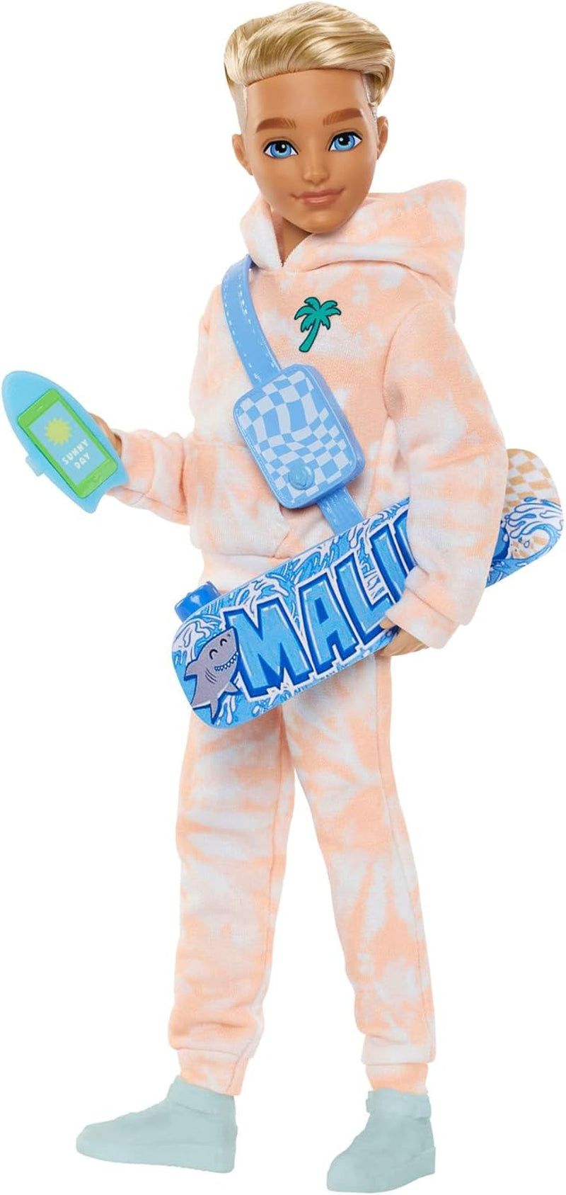 Barbie Dream Besties Bambola e Accessori, Bambola Mobile Teresa Fashion con Capelli Castani e Fermagli per Capelli, 10 Pezzi Tema Videogioco, HYC23 Naty Shop Bambole Estate e Skateboard