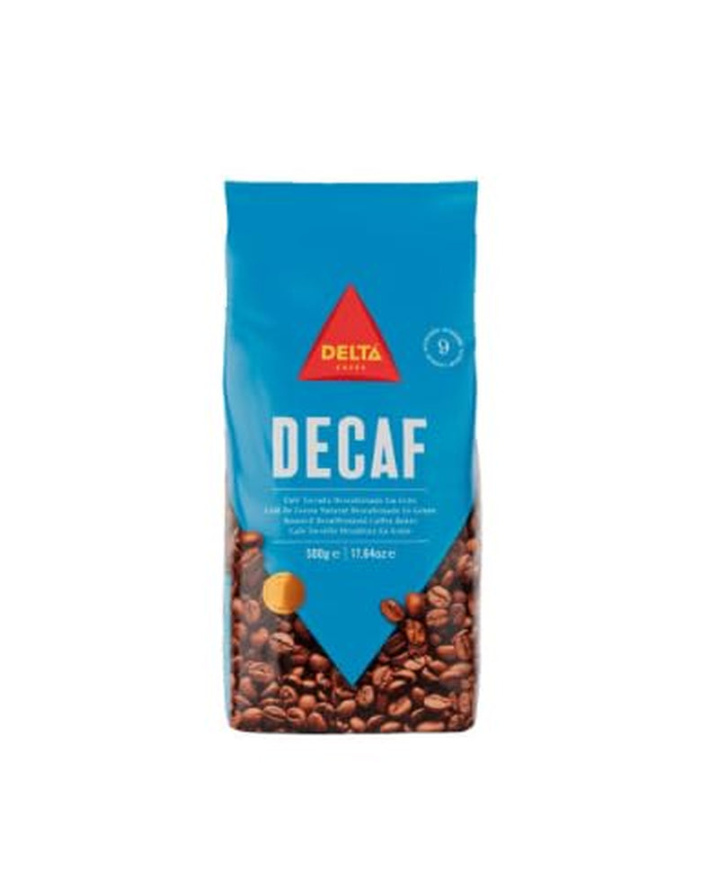 Delta Cafés – Caffè decaffeinato, 500 g – Caffè in grani/grani interi – Delicato e aromatico