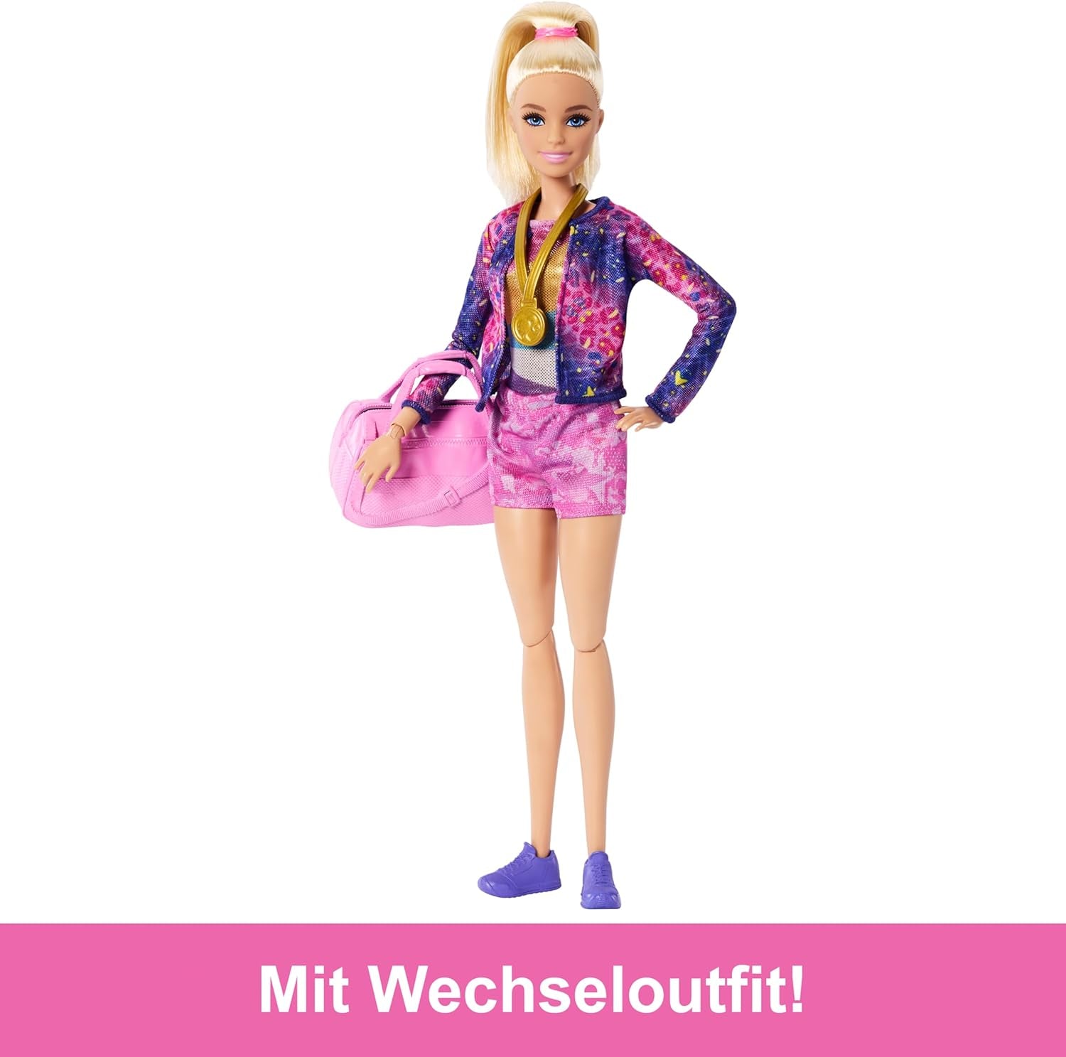 Divertente set da gioco Barbie Ginnastica con trave di equilibrio e oltre 10 pezzi a tema per storie vincenti, HRG52