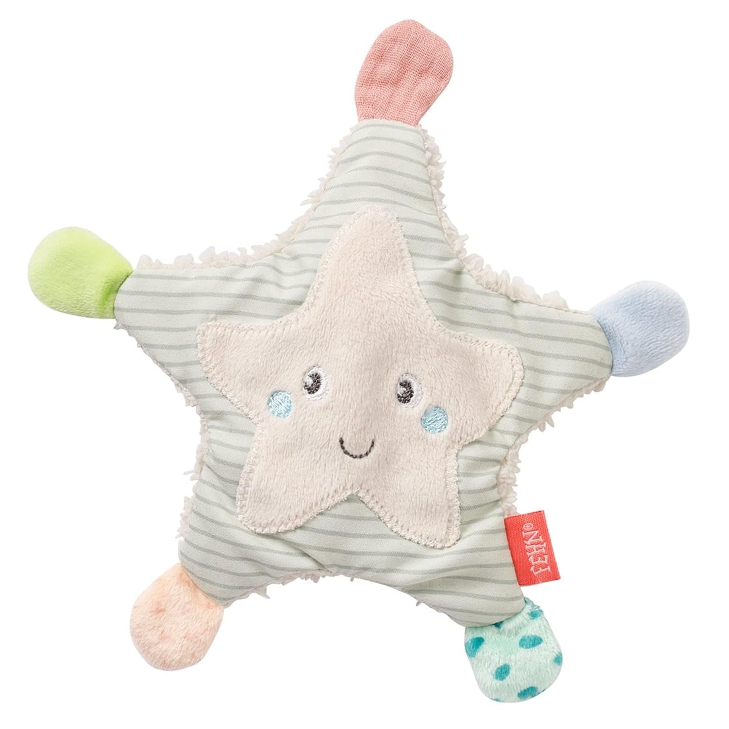 Fehn stella marina crepitante - giocattolo per bebè da afferrare e giocare & giocattolo crepitante per neonati e bambini da 0+ mesi & SIGIKID 41179 giocattolo da afferrare farfalla stelle rosse verdi Baby Toys Naty Shop