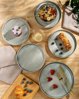 GBhome Set di Stoviglie in Ceramica per 6 Persone 18 Pezzi Set di Stoviglie in Porcellana Fatta a Mano con Smalto Reattivo Set di Ciotole e Piatti Utilizzabili nel Microonde e in Lavastoviglie