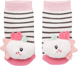 Fehn guanto da gioco safari - pupazzi da dito scimmia ed elefante e calzini a campana unicorno - calzini per bambini con funzione campana e testa di unicorno - stimolano le capacità motorie e i sensi Bebe Toys Naty Shop