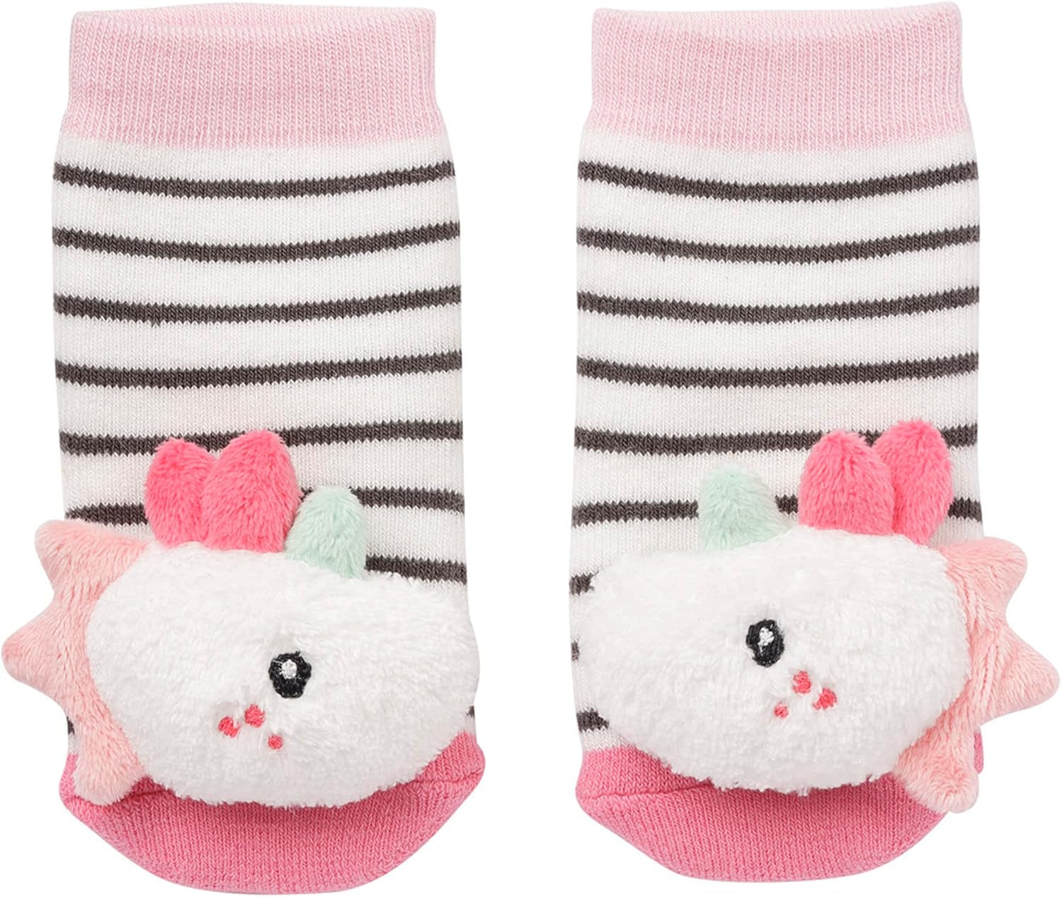 Fehn guanto da gioco safari - pupazzi da dito scimmia ed elefante e calzini a campana unicorno - calzini per bambini con funzione campana e testa di unicorno - stimolano le capacità motorie e i sensi Bebe Toys Naty Shop