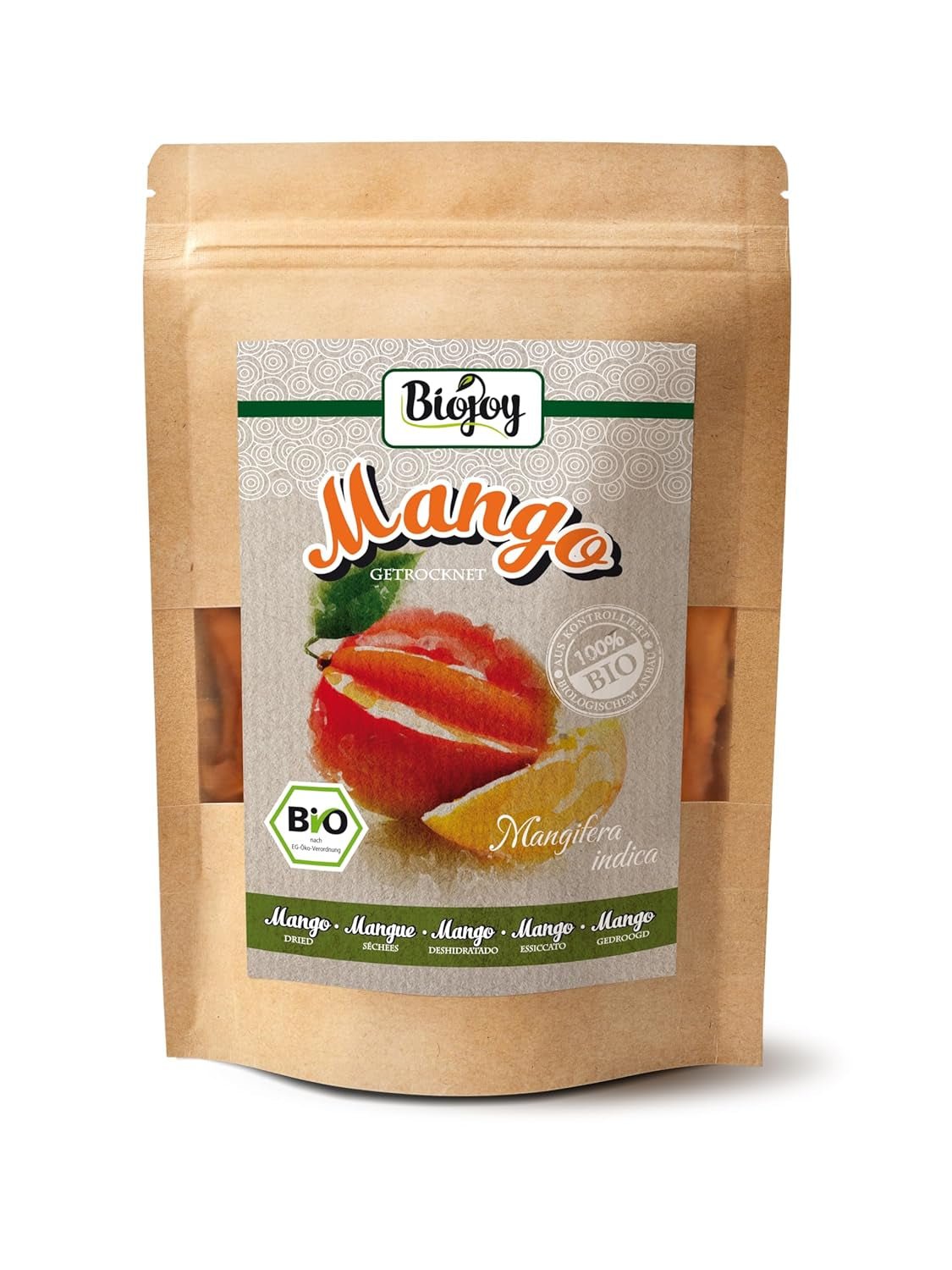 Biojoy Mango essiccato BIO (1 kg), prodotti disidratati non solforati Naty Shop 250 G