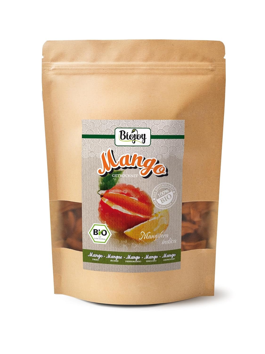 Biojoy Mango essiccato BIO (1 kg), prodotti disidratati non solforati Naty Shop 500 G
