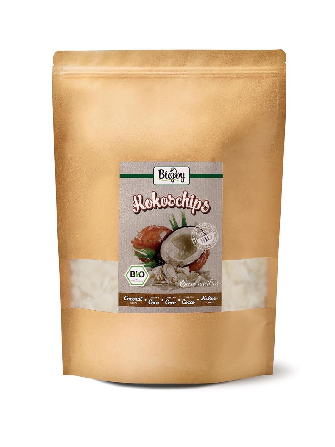 Biojoy scaglie di cocco essiccato biologico (1 kg), non zuccherato e non fritto Prodotti disidratati Naty Shop 500 G