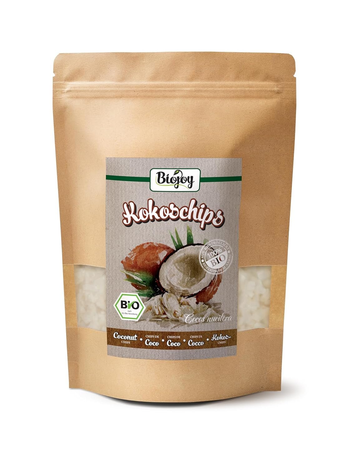Biojoy scaglie di cocco essiccato biologico (1 kg), prodotti disidratati Naty Shop non zuccherati e non fritti 250 G