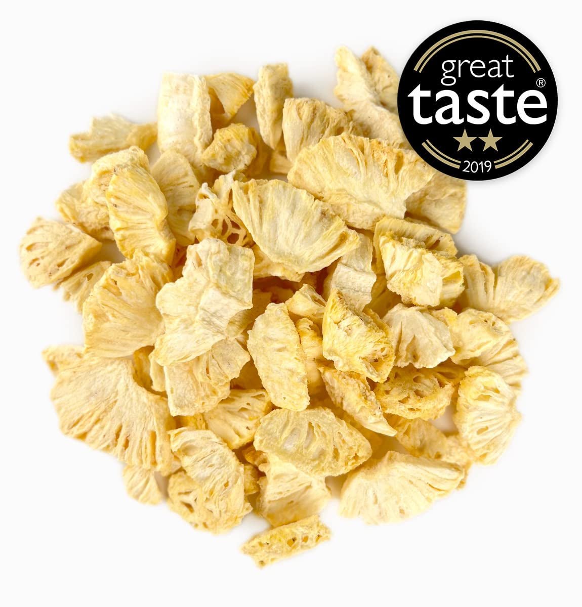 BRIX Ananas liofilizzato | Ananas essiccato al naturale 95 g | Frutta secca del Great Taste Award, ananas liofilizzato | Prodotti disidratati Naty Shop, senza OGM, senza glutine, vegani e con vitamine trattenute