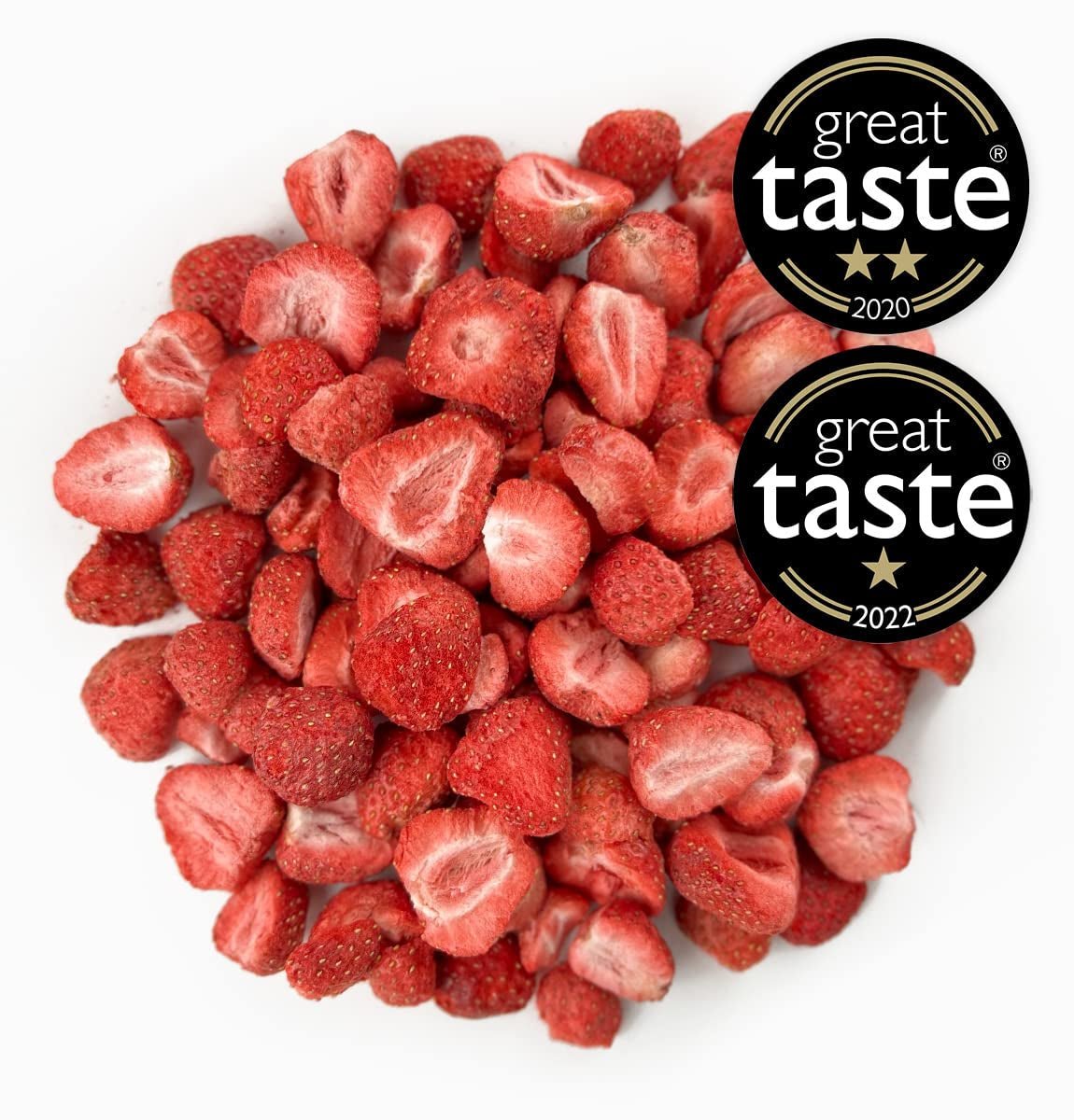 Fragole liofilizzate BRIX | Fragole al naturale 75 g | Great Taste Award per la frutta secca e liofilizzata | Prodotti disidratati Naty Shop, senza OGM, senza glutine, vegani e con vitamine trattenute