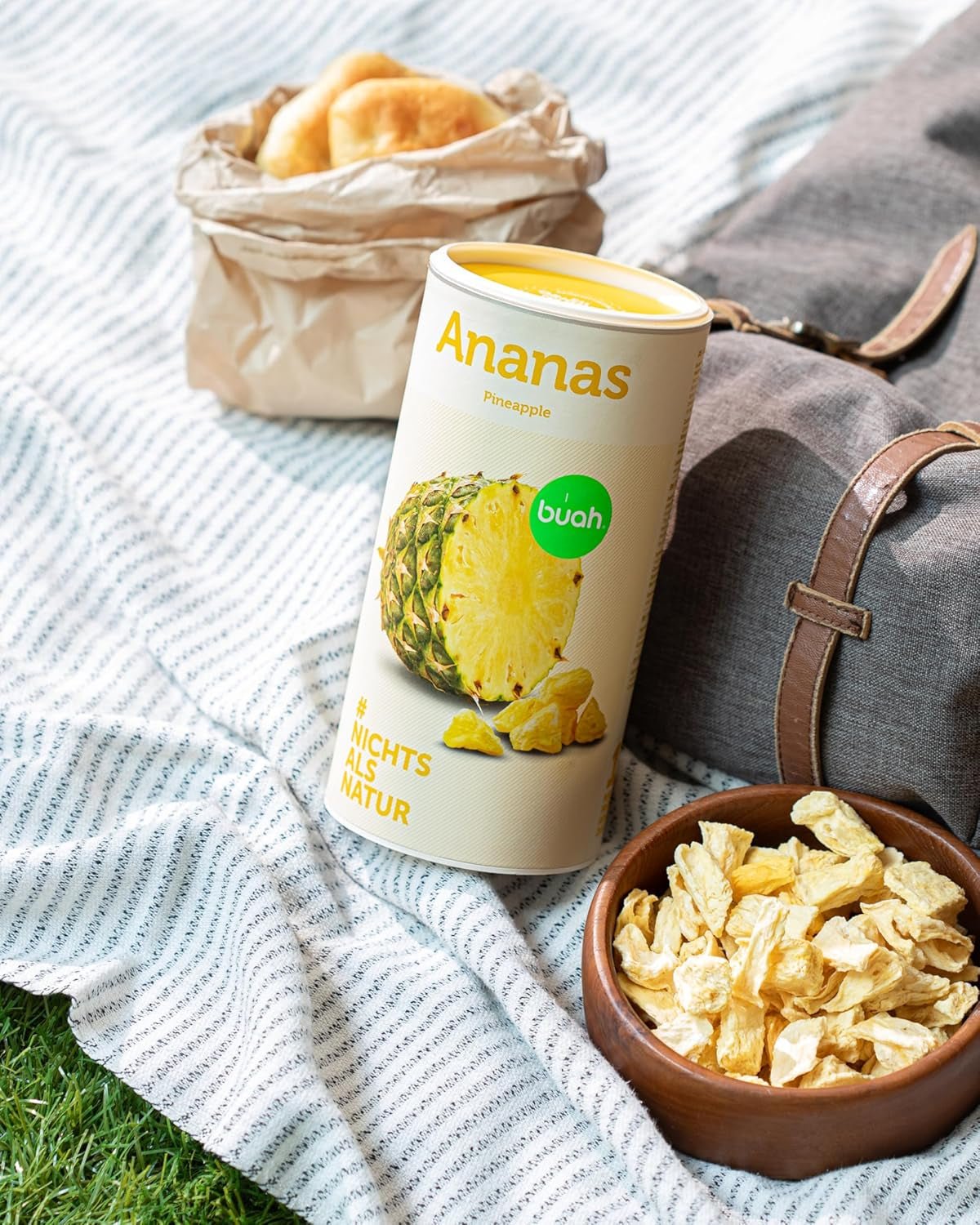 BUAH® Ananas liofilizzato | Chips di ananas come spuntino o per muesli e dessert | Sostituto ideale per i dolci | Vegano e senza zuccheri aggiunti | 100% frutta liofilizzata | 200 g di prodotti disidratati Naty Shop