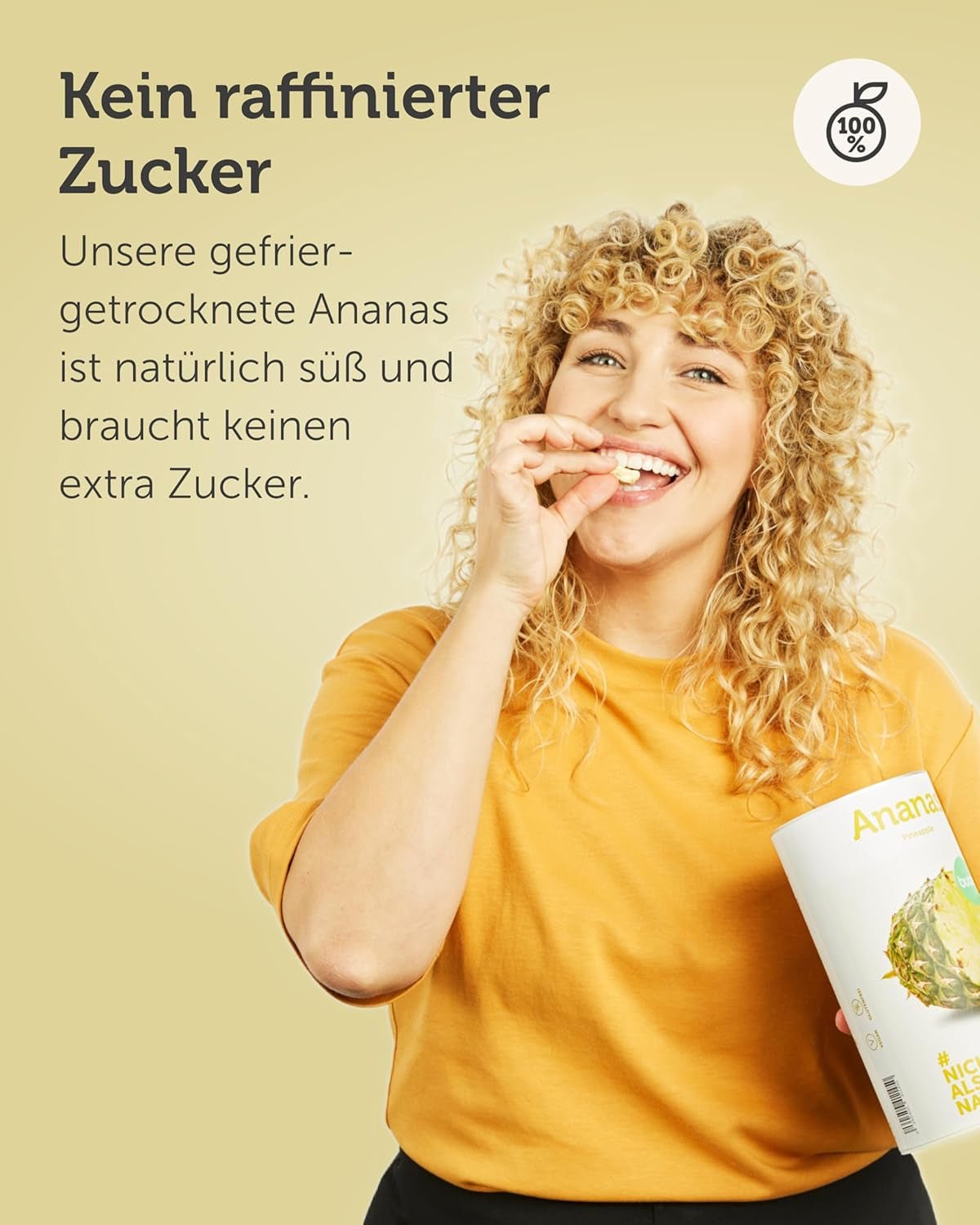 BUAH® Ananas liofilizzato | Chips di ananas come spuntino o per muesli e dessert | Sostituto ideale per i dolci | Vegano e senza zuccheri aggiunti | 100% frutta liofilizzata | 200 g di prodotti disidratati Naty Shop