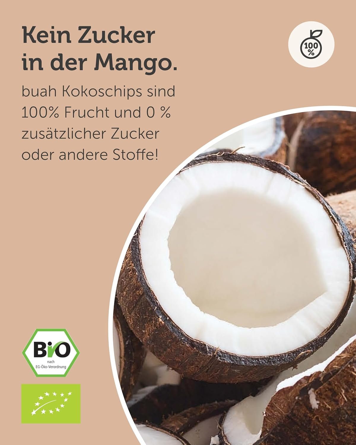 BUAH® Scaglie di cocco essiccate | Patatine di cocco biologiche, snack, muesli e patatine di cocco da forno | Sostituto ideale per caramelle | Vegano e senza zuccheri aggiunti | 400g di prodotti disidratati Naty Shop
