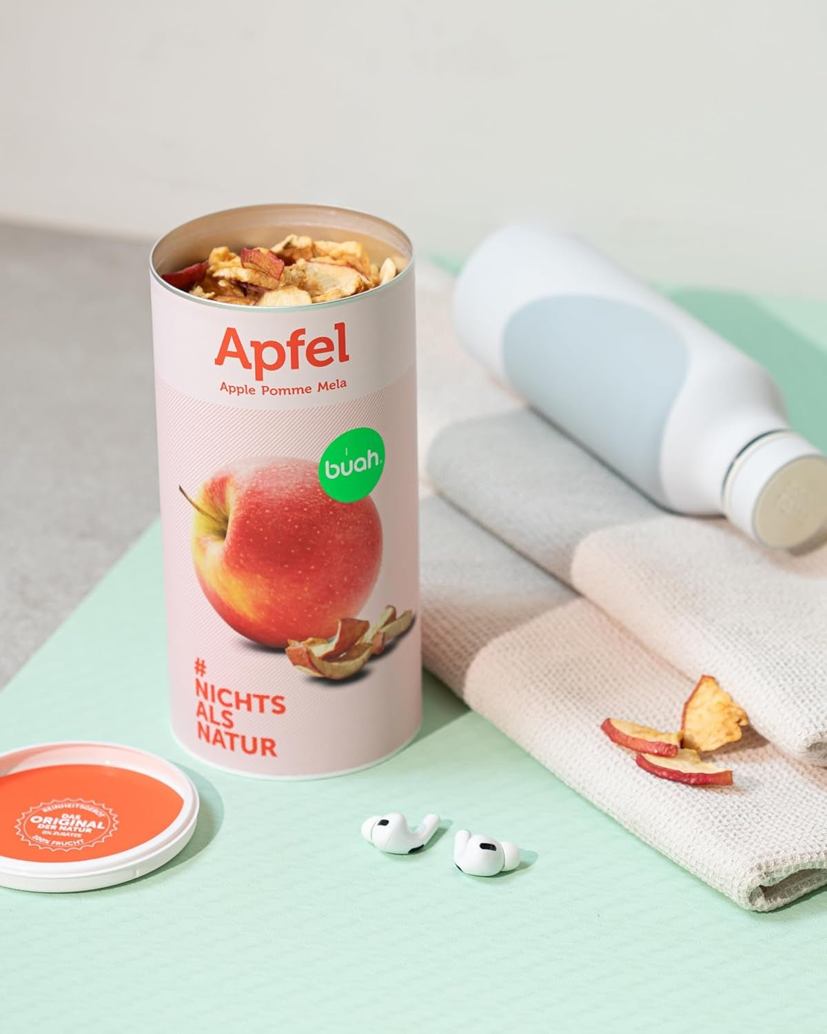 BUAH® Mele liofilizzate biologiche | Mele biologiche liofilizzate senza zuccheri aggiunti | 100% frutta liofilizzata (vegano senza glutine senza lattosio) | Snack ideale (110g) Prodotti disidratati Naty Shop