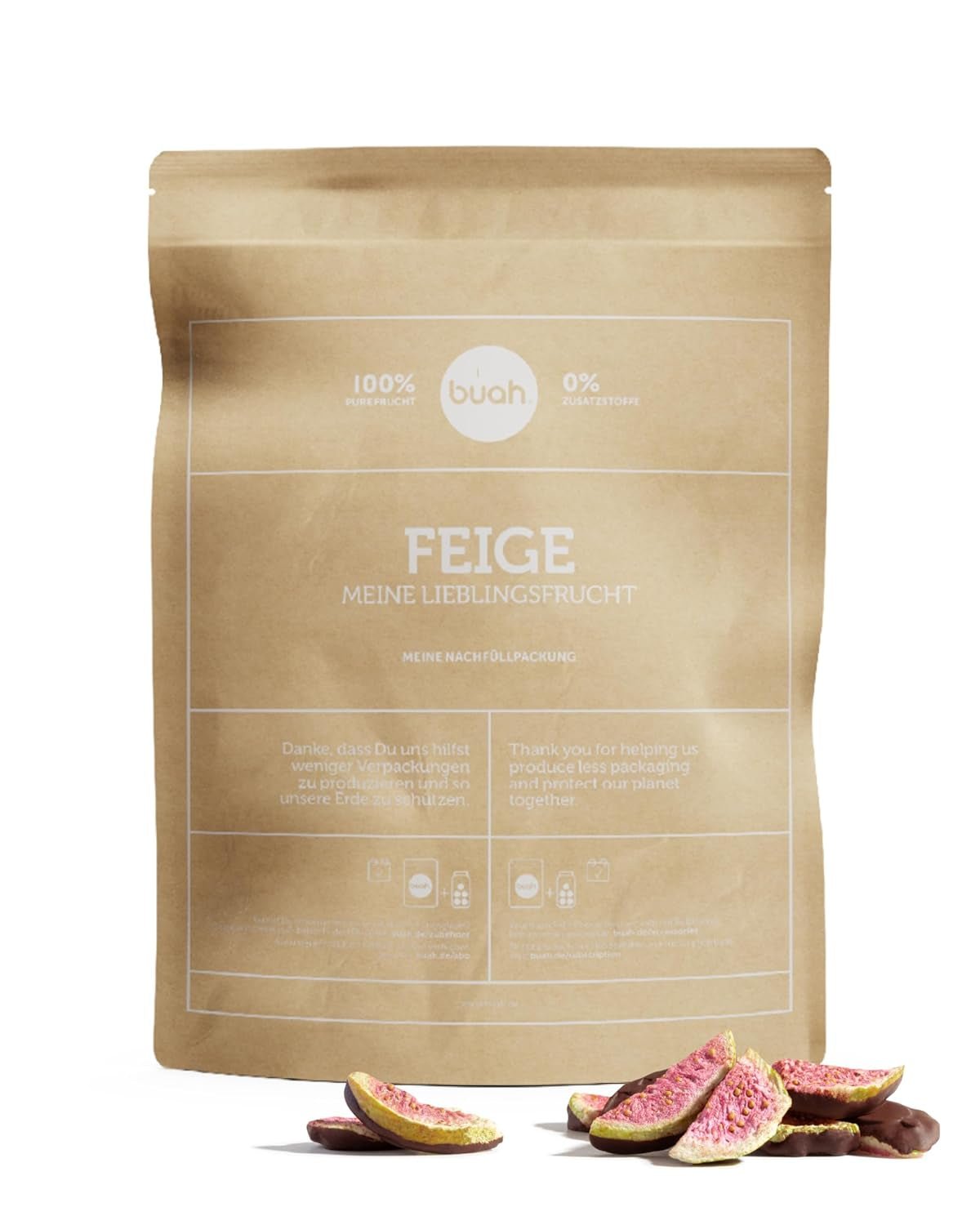 BUAH® Fichi liofilizzati | Chips di fichi Come spuntino, per muesli e dessert | Sostituto ideale per caramelle | Vegano e senza zuccheri aggiunti | 220g Naty Shop prodotti disidratati 410 G