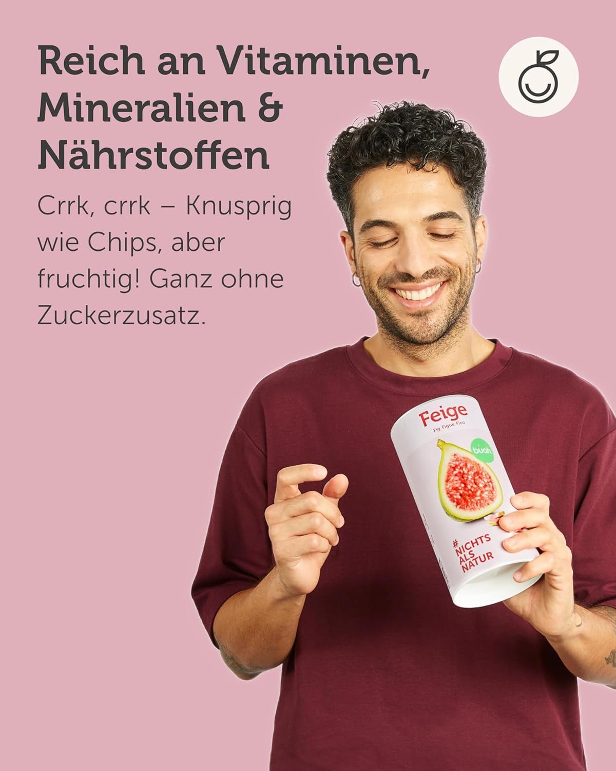 BUAH® Fichi liofilizzati | Chips di fichi Come spuntino, per muesli e dessert | Sostituto ideale per caramelle | Vegano e senza zuccheri aggiunti | Prodotti disidratati Naty Shop da 220g
