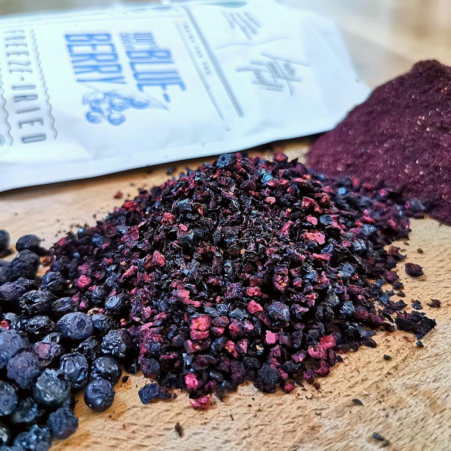 Pezzi di mirtilli rossi secchi | 100% Mirtilli selvatici liofilizzati Vaccinium Myrtillus | Mirtillo selvatico in polvere Mirtillo frutto in polvere Liofilizzato Liofilizzato Mirtilli secchi Prodotti disidratati Naty Shop