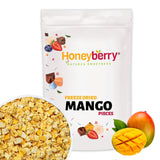 Pezzi di mango liofilizzato 100g - Frutta liofilizzata - Frutta secca liofilizzata - Mango essiccato - Perfetto per snack, prodotti da forno, muesli, frullati e dessert Prodotti disidratati Naty Shop 100G