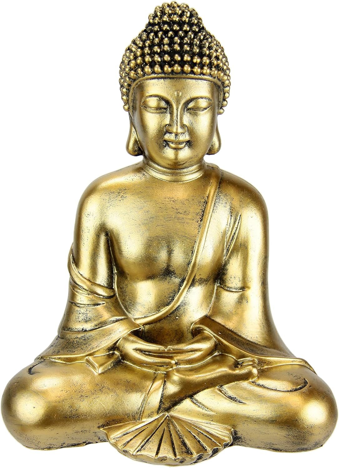 Figura di Buddha meditare seduto statua figure scultura busto statua ornamento Figura di Buddha Decorazione Feng Shui giardino terrazza decorazione balcone Statua di Buddha accessorio per la casa Scultura di Buddha figura da giardino Statuette e sculture Naty Shop Oro scuro Posizionamento