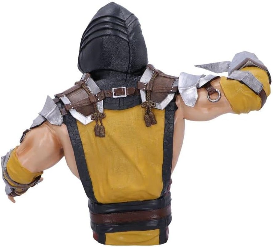 Busto di Scorpione Mortal Kombat con licenza ufficiale, Giallo, 29,5 cm, Statuette e sculture in resina sintetica Naty Shop