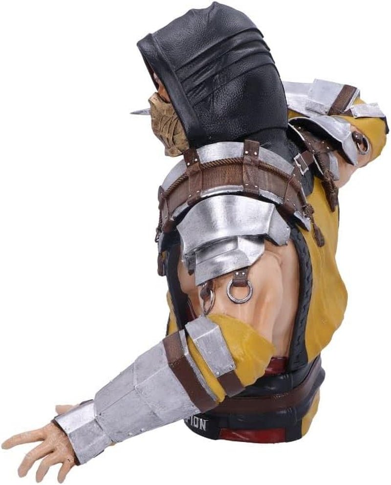 Busto di Scorpione Mortal Kombat con licenza ufficiale, Giallo, 29,5 cm, Statuette e sculture in resina sintetica Naty Shop