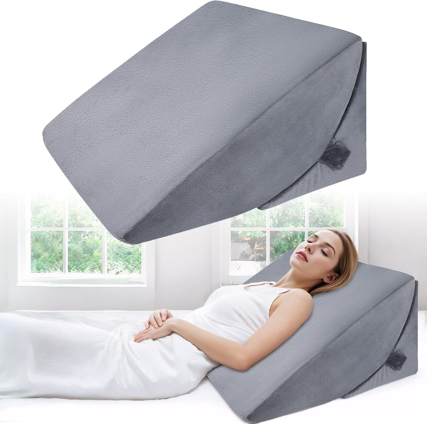 Cuscino in Piuma Regolabile in Schiuma ad Alta Densità, Cuscino Schienale ergonomico per Letto e Divano, Cuscino da Lettura Antireflusso per Dormire, Giocare, Guardare la TV (Pesante)
