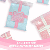 CutiePlusU Pannolini per adulti, Superficie asciutta, Massima assorbenza durante la notte, Pannolini usa e getta per incontinenza - Blu, Confezione da 2 (Medio 71-96 cm)