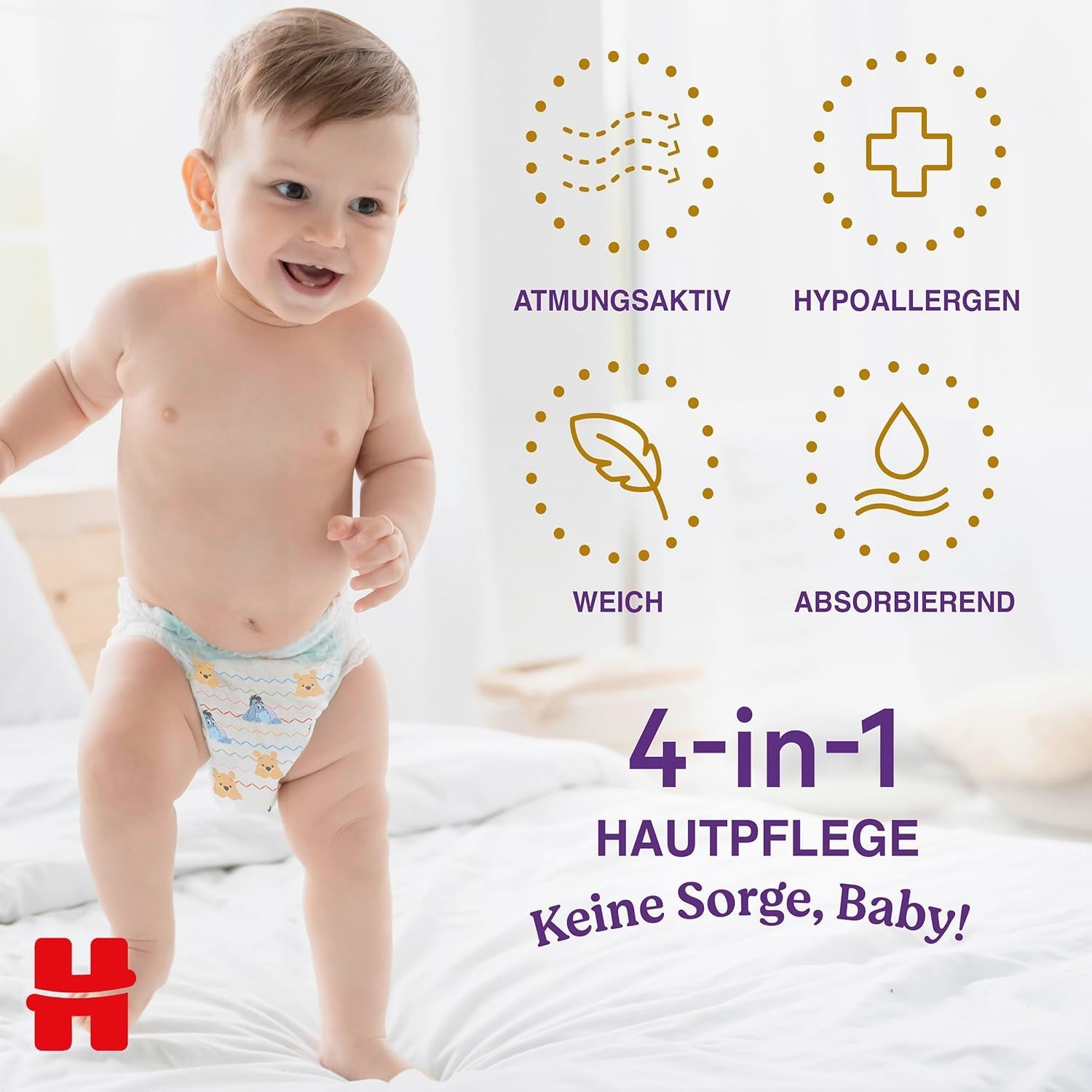 Pantaloni Huggies Extra Care Disney Design Taglia 5 68 Pannolini (2x34) Confezione da metà mese