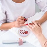 Harz Nail Art Palette, Maniküre Gemalt Palette, Goldener Rand Nagelleck Palette, Nail Art Make up Palette Display Fach Nagel DIY Zubehör (Bianco)