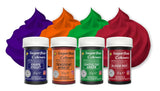 Sugarflair Pasta Food Coloring Set/4 Coloranti alimentari per pasta, fondente, marzapane, pasta di zucchero, crema al burro e altro ancora: verde macabro, viola uva, rosso sangue