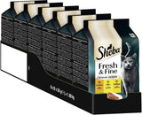Sheba Portion Pouches Cibo umido per gatti, confezione multipla di gelatina di tacchino e pollo fresca e raffinata, 6x6x50 g - Cibo per gatti in gelatina di tacchino e pollo di alta qualità