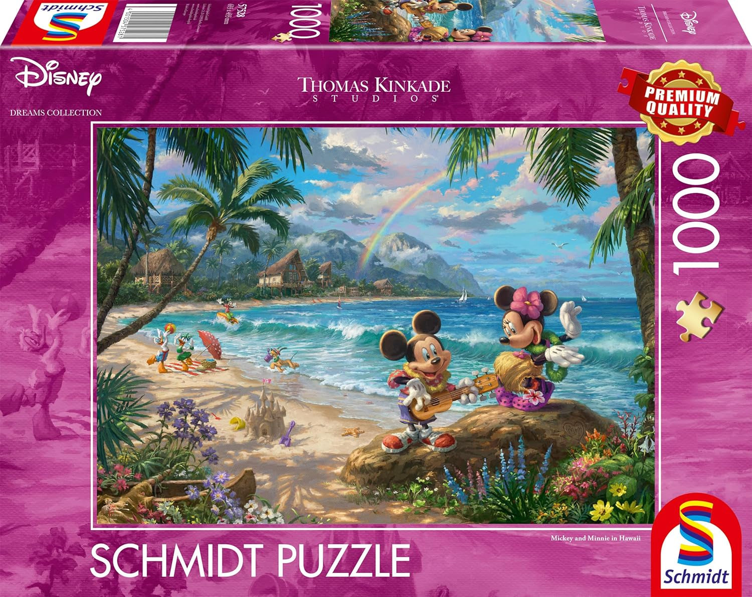 Schmidt Spiele Thomas Kinkade 57528 Disney Topolino e Minnie alle Hawaii Puzzle da 1000 pezzi colorato [esclusivo per Amazon] Puzzle Naty Shop Titolo predefinito