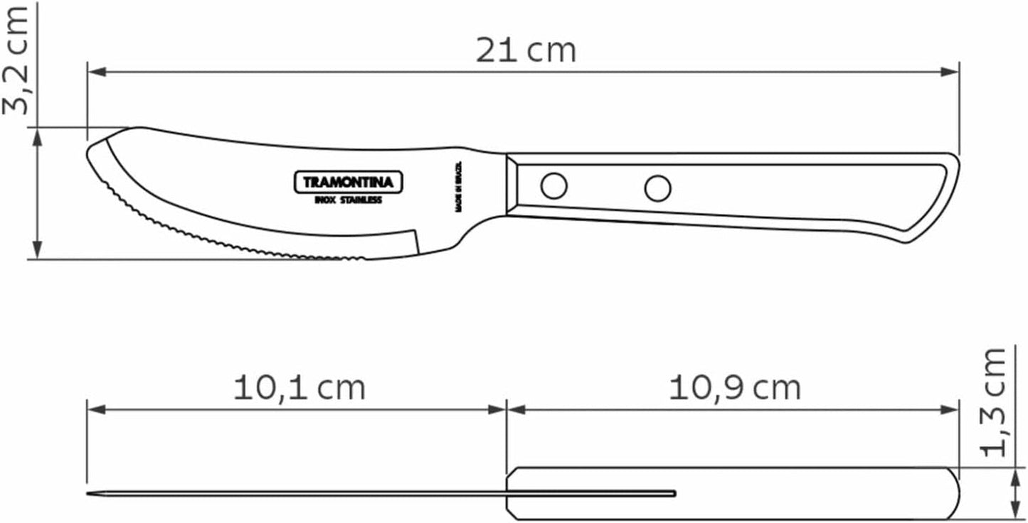 Tramontina PIZZA Besteck, Set da 8 pezzi, per 4 persone, Rostfreier Edelstahl, Fsc-Zertifizierte Holzgriffe, Spülmaschinenfest Kitchen Naty Shop