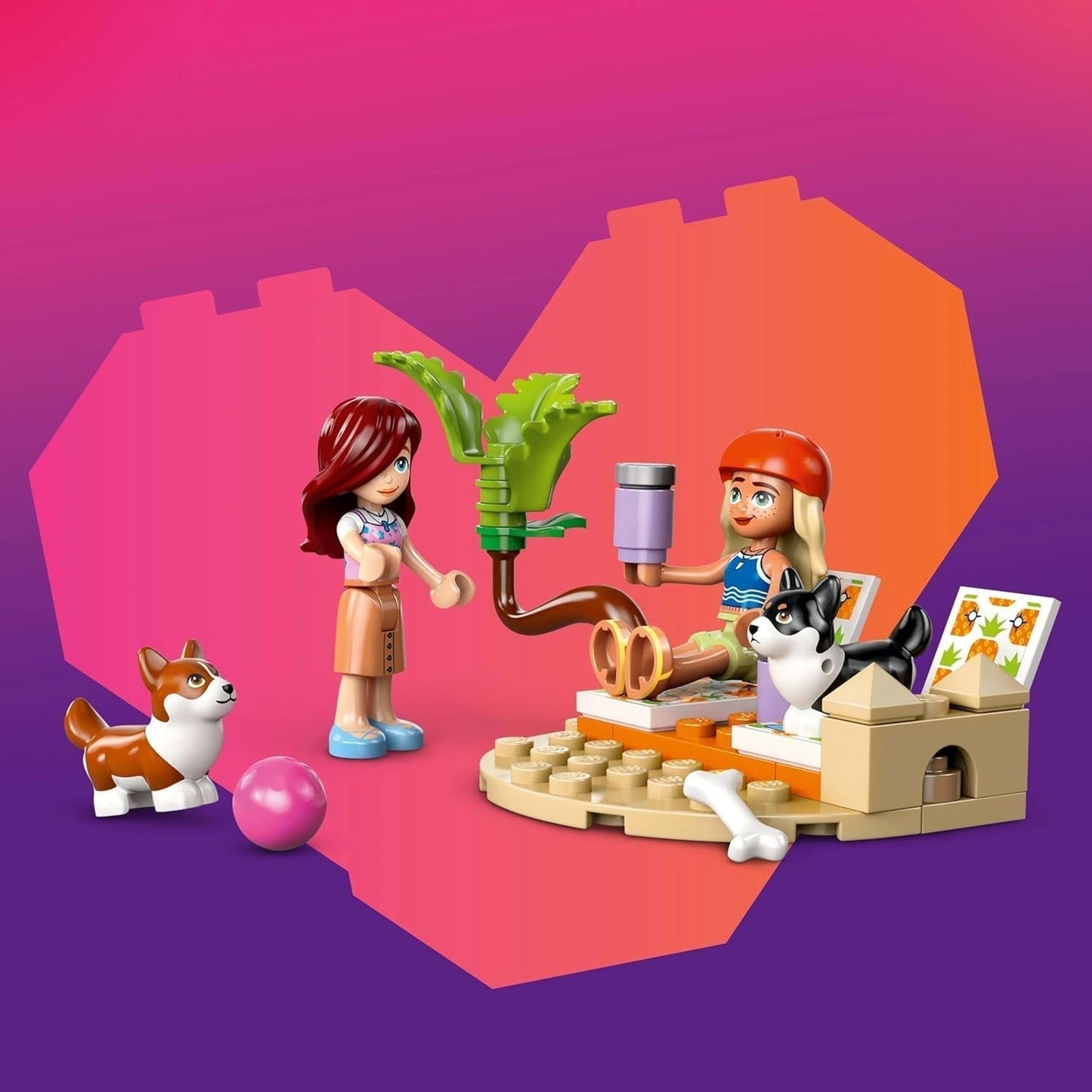 LEGO Friends Avventura in spiaggia con cani Giocattolo da costruzione per ragazze di 6 anni Set da gioco con animali con 2 minifigure e 2 personaggi di Corgi Regalo creativo per bambini Set da costruzione Avventura con tavola da surf 42641 Set da costruzione Besuche den LEGO-Store