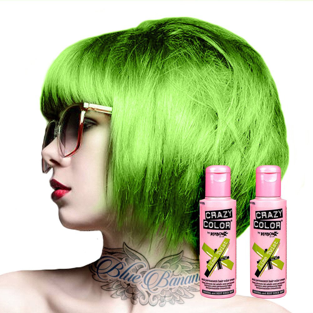 GO TOXIC Crema colorante semipermanente UV per capelli 100 ml (1 confezione) Naty Shop Tintura per capelli verde 50 Ml (2 confezioni)