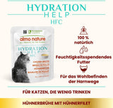 almo nature HFC Hydration Help Cibo umido per gatti - Zuppa di pollo e filetti di pollo - Adatto per uso umano, Senza glutine, Monoproteico, 50 g, 24 pezzi, 1,2 kg