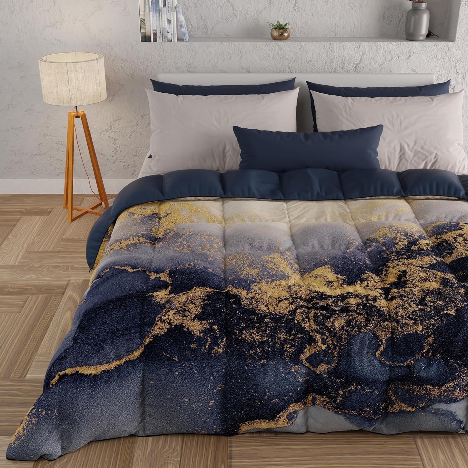 PETTI Artigiani Italiani - Trapunta invernale, Trapunta invernale, Trapunta semplice, Double face, Stampa monocolore e digitale, Microfibra anallergica 100%, Made in Italy