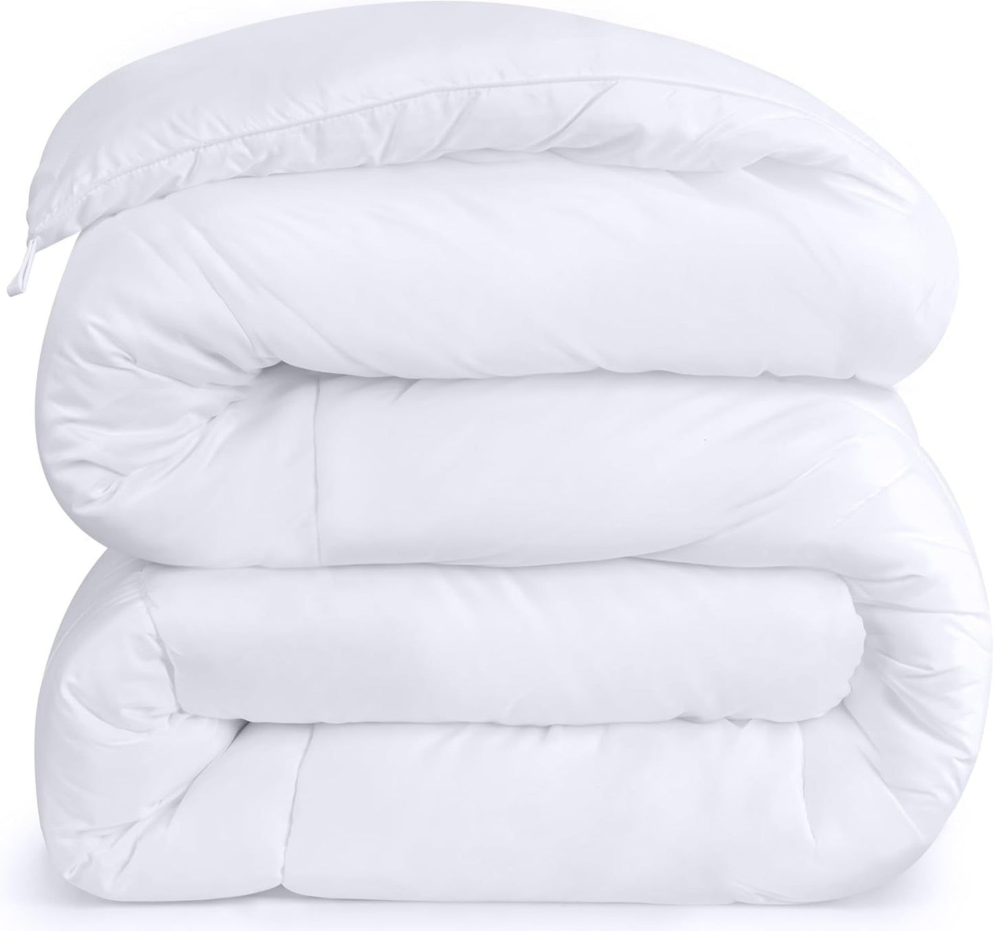 Copripiumino Utopia (Bianco, Queen) - Per tutte le stagioni - Imbottitura in fibra di peluche siliconata - Trapunte e trapunte con ricamo a scatola Naty Shop