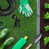 Relaxdays Tubo a Spirale Allungabile Fino a 10 Metri Tubo Flessibile da Giardino con Spruzzatore 7 Tipi di Getto Nero