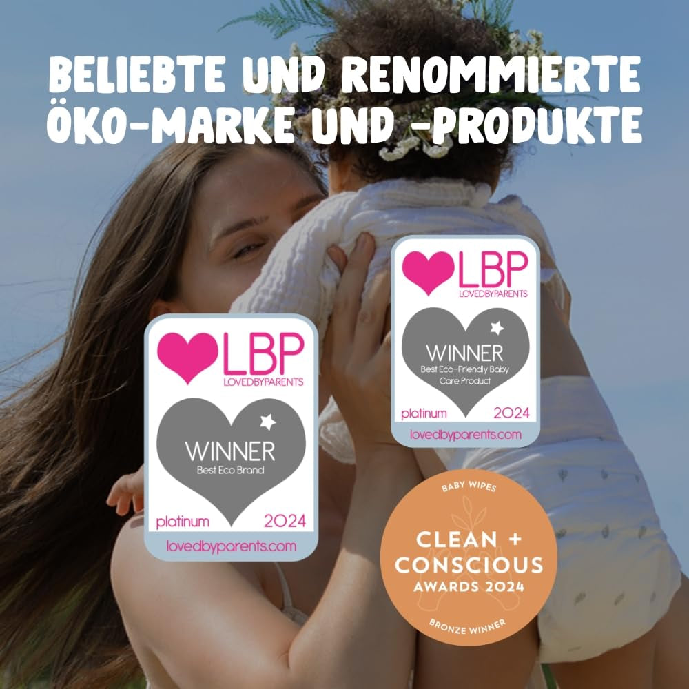 Salviette per neonati Naty | 100% privo di erbe e profumi per pelli sensibili | Salviette compostabili senza plastica e certificate con acqua purificata al 98% | 672 salviette (12 confezioni)