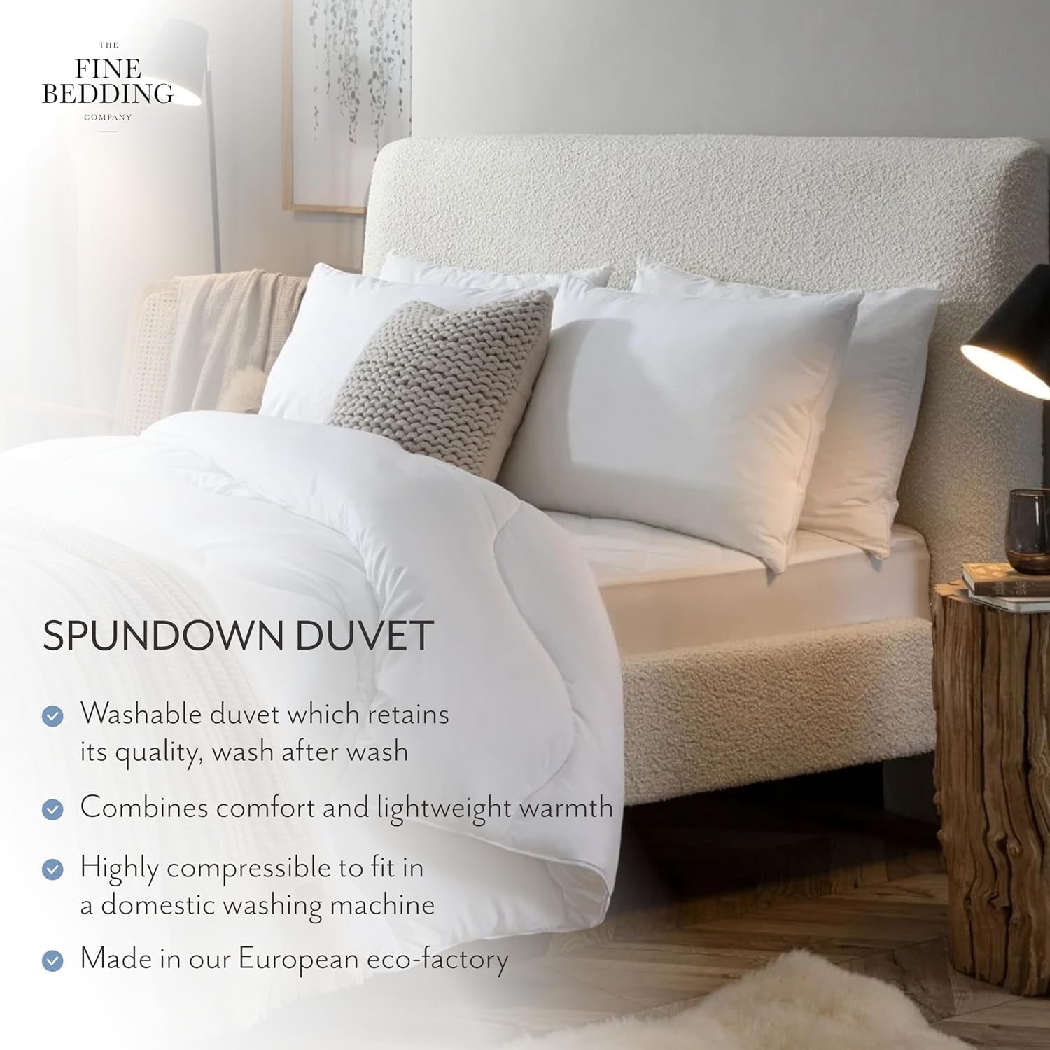 Piumino Twin Spundown 4,5 Tog, leggero, ipoallergenico, caldo, lavabile, estivo, per letto matrimoniale, qualità alberghiera di lusso, con i nostri materiali riciclati Naty Shop Trapunte e Trapunte