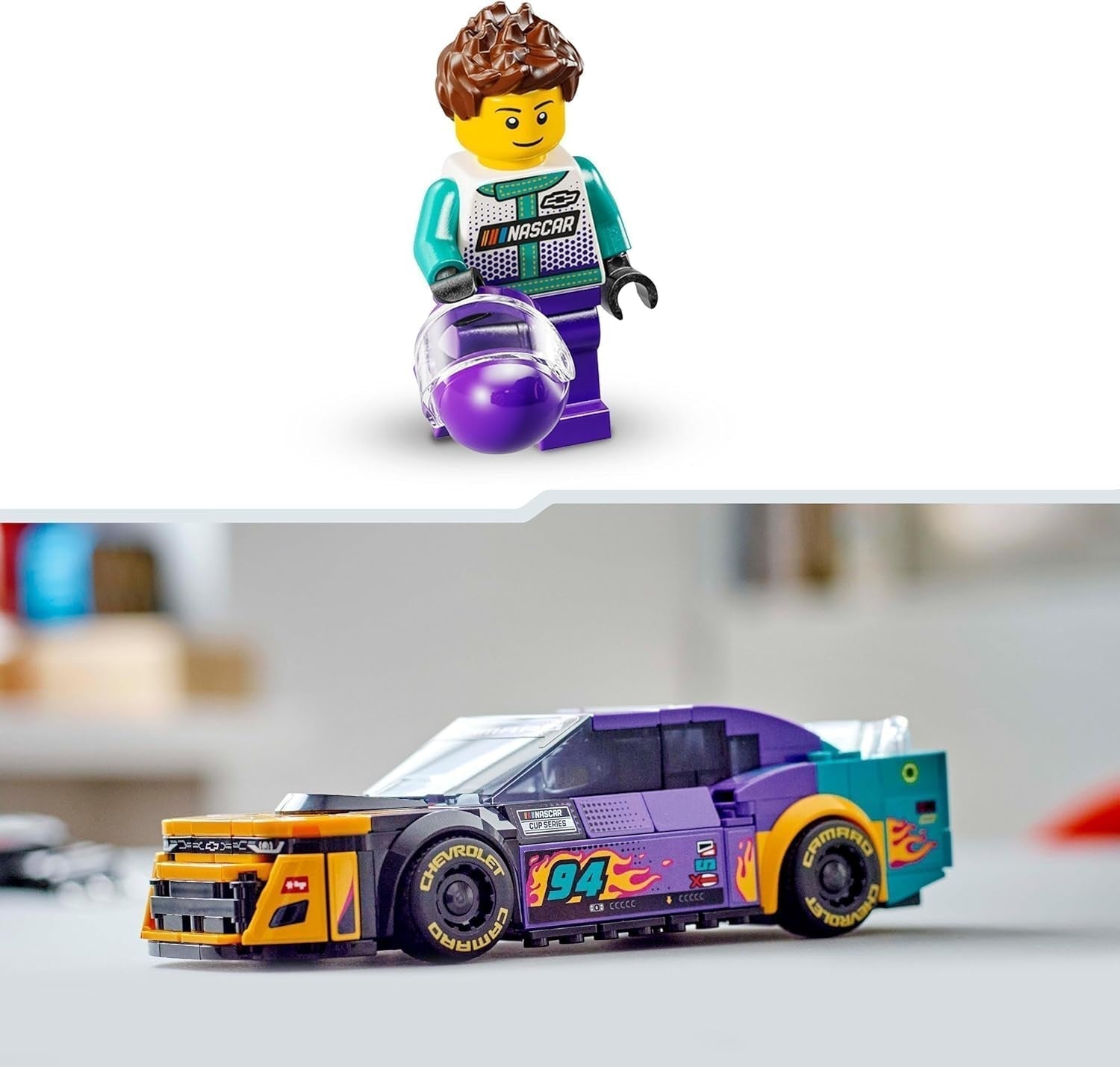 LEGO Speed Champions NASCAR Macchinina giocattolo Chevrolet Camaro ZL1 di prossima generazione; Set da gioco e costruzione di auto da corsa; Regalo per ragazzi e ragazze sopra i 9 anni 76935 Set da costruzione Besuche den LEGO-Store