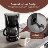 Macchina per caffè espresso Clatronic® | Macchina per caffè espresso automatica per 12-14 tazze (circa 1,5 litri) | Macchina per caffè espresso con filtro e sistema antigoccia | 900 W | Espressore KA 3473 Nero