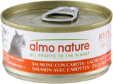 Almo Nature HFC Jelly - Alimento umido per gatti adulti - Salmone e Carote - Qualità Human, Senza Glutine - 6 x 70g