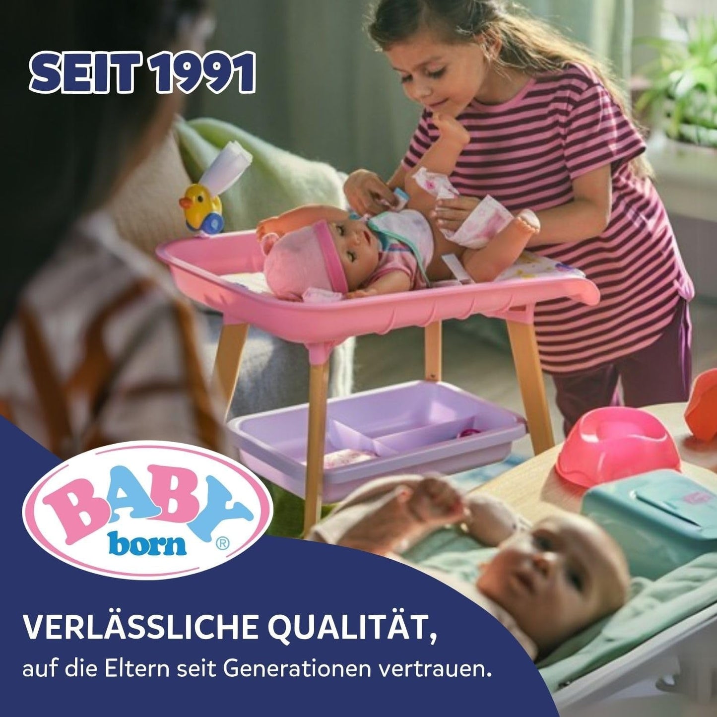 BABY Born My First Swimmer Girl - Bambola da 30 cm - Bambola da Bagno con Meccanismo Girevole, Impermeabile - Funziona senza batterie - Adatta per bambini da 1 anno in su